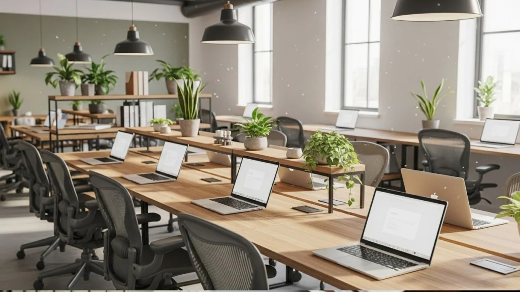 Foco profundo no trabalho: como proteger sua atenção e multiplicar sua performance diária. 3 Ambiente organizado representando protecao da atencao e foco continuo
